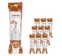 Brabantia Sac poubelle PerfectFit Modèle X – 200 sacs (10–12 L), poignées coulissantes