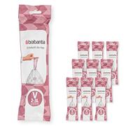 Brabantia Sacs Poubelle PerfectFit Multipack (Code V - 2L / 3L), Ultra Résistant, Poignées Coulissantes, 10 rouleaux (200 Sacs)