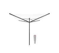 Brabantia - Séchoir Lift-O-Matic - Etendoir Linge Extérieur - Antidérapantes - Résistantes aux UV, 50 m - Rotation Fluide - Pratique - Douille en Métal à Planter dans Le Sol - Anthracite - ø 295 cm
