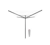 Brabantia - Séchoir Rotatif Topspinner - Etendoir Linge - Antidérapantes - Résistantes aux UV, 50 m - Rotation Fluide - Compatible avec Les Cintres - avec Ancre de Sol - Anthracite - ø 295 cm