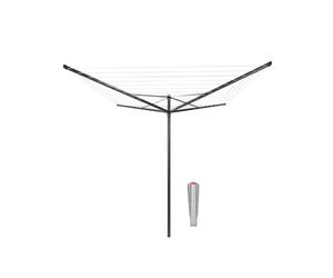 Brabantia - Séchoir Rotatif Topspinner - Etendoir Linge - Antidérapantes - Résistantes aux UV, 50 m - Rotation Fluide - Compatible avec Les Cintres - avec Ancre de Sol - Anthracite - ø 295 cm