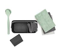 Brabantia Set de nettoyage SinkSide – 8 pièces, caddy avec poignée, lingettes microfibres – Dark Grey