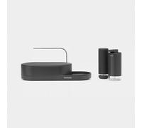 Brabantia - SinkStyle Organiseur Lot de 3 pièces avec Organiseur d'Évier, Distributeur de Savon et Distributeur Liquide Vaisselle -Design Compact, Bac d'Égouttage avec Flux d'Air, Plateau Antidérapant
