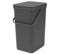 Brabantia Poubelle Sort & Go 16L – Tri, poignée transport, ouverture permanente – Gris foncé