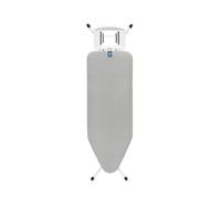 Table à Repasser Brabantia Taille C, 124 x 45 cm - Metallised | 100% Coton Fairtrade | Stable et Large | Pliable avec Hauteur réglable et Support Solide pour Fer à Vapeur | Certifiée Fairtrade & C2C