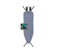 Brabantia - Table à Repasser Taille B - pour Fer Vapeur - Planche a Repasser - pour Les Gauchers et Les Droitiers - Plateau Extra-Stable - pour Fers Jusqu'à 13,5 cm - Denim Blue - 124 x 38 cm