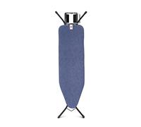 Brabantia - Table à Repasser Taille B - pour Fer Vapeur - Planche a Repasser - pour Les Gauchers et Les Droitiers - Plateau Extra-Stable - pour Fers Jusqu'à 13,5 cm - Denim Blue - 124 x 38 cm