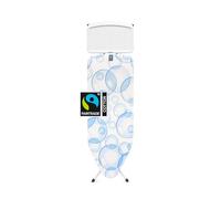 Brabantia Table à Repasser Taille C, pour Centrale, Bubble, 124x45cm | Repose centrale vapeur, Hauteur réglable, Pieds Antidérapants, Verrou de transport, Housse en coton avec mousse, Pliable