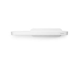 Brabantia - Tablette de Douche avec Raclette Mindset - Rangement Facile - Système d'Evacuation d'Eau Hygiénique - Supporte Jusqu'à 2 kg - Résistant à la Corrosion - White - 42,1 x 9 cm