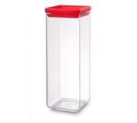 Brabantia Tasty Colours Boîtes à provisions empilables , Boîte de conservation, Transparent / Couvercle rouge, 2.5 L, 290046