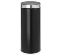 Brabantia - Poubelle Touch Bin Unie New, 30L - Noir Mat avec Couvercle Anti-traces de Doigts