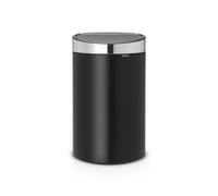 Brabantia Touch Bin Poubelle - 40 litres - seau intérieur en plastique - noir mat - acier mat anti-traces de doigts 114847