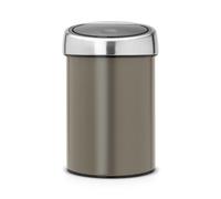 Brabantia Touch Bin Poubelle - murale - 3 litres - seau intérieur en plastique - platine 364464