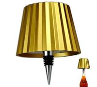 Brabola Kit de lampe pour bouteilles d'alcool, lampe de bouteille de vin sans fil avec abat-jour LED 3 couleurs à intensité variable pour bar, restaurant, maison, bureau, Noël (doré)