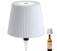 Brabola Lampe de bouteille de vin sans fil pour bouteilles de vin 3 couleurs à intensité variable Fonctionne avec piles, abat-jour rechargeable pour restaurant, maison, bureau, bar, Noël (blanc)