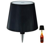 Brabola Lampe de bouteille de vin sans fil pour bouteilles de vin 3 couleurs à intensité variable Fonctionne avec piles et abat-jour rechargeable pour restaurant, maison, bureau, bar, Noël (Noir)
