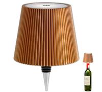 Brabola Lampe de bouteille de vin sans fil pour bouteilles de vin 3 couleurs à intensité variable Fonctionne avec piles, abat-jour rechargeable pour restaurant, maison, bureau, bar, Noël (doré)