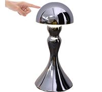 Brabola Lampes de table sans fil, contrôle tactile, lampe de bureau rechargeable, fonctionne à piles, lampe champignon à haute luminosité pour la maison, le bureau, le restaurant, le bar (argent)