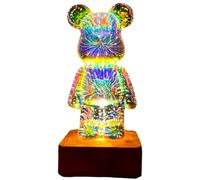 Brabola Twinkle Bear Lampe LED en forme de feu d'artifice - Veilleuse 3D changeant de couleur - Jolie table de chevet décorative pour chambre d'enfant, maison, bureau, crèche (taille L)