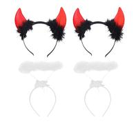 BRABOSTON 1 lot de serre-tête en corne de diable pour Halloween, fête de diable, ange auréole, cosplay, corne de diable artificielle, matériaux de carnaval, costumes mignons pour femmes pour enfants