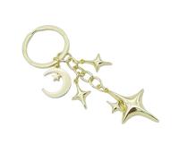 BRABOSTON Bagues tendance avec breloque lune et étoile en métal robuste - Compact - Transport quotidien - Porte-clés mystérieux lune et étoile, a, taille unique
