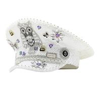 BRABOSTON Bejeweled Chapeau de capitaine en cristal lourd Surprises pour filles et garçons Pour carnavals, festival de musique, costume de capitaine