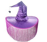 BRABOSTON Chapeau de sorcière d'Halloween avec citrouille, décorations de fête de jardin, cosplay, accessoires de costume d'Halloween, chapeau de magicien pour adulte, costume pour femme