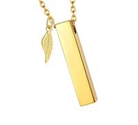 BRABOSTON Collier avec pendentif en forme d'aile angélique pour chien, chat, urne funéraire, médaillon rectangulaire pour animal de compagnie, bijoux de crémation