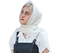 BRABOSTON Foulard traditionnel élégant turban bandeau religieux écharpe pour cérémonies religieuses voiles conservateurs à la mode, blanc, taille unique