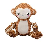 BRABOSTON Jouet couineur en peluche pour chien - Jouet à mâcher doux à cacher et à chercher pour nettoyer les dents - Jouet pour chien de style lion jaune