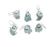 BRABOSTON Lot de 6 anneaux en silicone pour Halloween, assortiment de chaînes Jelly Specter, accessoire pour sac, clés, sac à main amateurs