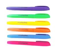 BRABOSTON Lot de 6 surligneurs fluorescents à séchage rapide avec pointe biseautée pour la prise de notes et la planification du calendrier