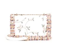 BRABOSTON Luxueux sac à bandoulière en chaîne avec broderie délicate perles sac à chaîne petit carré un must have pour les créateurs de tendance, blanc, One Size
