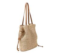 BRABOSTON Sac à bandoulière en coton convivial avec cordon de serrage et intérieur spacieux, sac à main de plage seau pour femme, sac en coton, beige, One Size