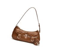 BRABOSTON Sac à main à bandoulière tendance en cuir synthétique pratique pour les étudiants et les nouveaux arrivants au bureau, marron, One Size