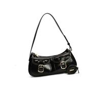 BRABOSTON Sac à main à bandoulière tendance en cuir synthétique pratique pour les étudiants et les nouveaux arrivants au bureau, Noir , One Size