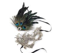 BRABOSTON Womens Feathered Masquerades Venetians Halloween Mardi Gras Costumes Party Dance Prom Masque Half Face Eyemask Masquerades