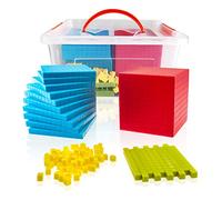 BRABURG - Kit d’apprentissage du système décimal avec 121 pièces, pour enseigner aux enfants les concepts de volume, de notation positionnelle et de nombres, pour les premiers calculs à l'école ou à la maison