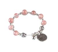Brac en Argent de Style Chinoiselet S925 Fraise Wafer Marque Lotus Bell Bracelet Simple Cercle Femme Rose Jing Zhao Peach Blossom Art Style Braceletfraise, LJBLEUSK