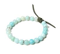 Bracciale Con Perline Di Pietra Di Onice E Cristallo Da Uomo, Bracciale in Corda Di Pelle Marrone E Nera, Bracciale Con Perline Di Pietra Naturale, Gioielli Da Donna, Howlite, Set Regalo Da Uomo Da 1