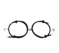Braccialetti alla moda con ciondolo portafortuna magnetico fatto a mano, 2 pezzi, regolabili
