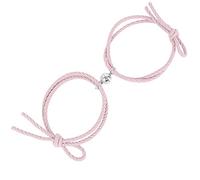 Braccialetti dell'amicizia fatti a mano, 2 pezzi, con ciondolo a forma di cuore, per coppia, con magnete, intrecciati, alla moda, regolabili