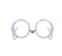 Braccialetti dell'amicizia fatti a mano, 2 pezzi, con ciondolo a forma di cuore, per coppia, con magnete, intrecciati, alla moda, regolabili
