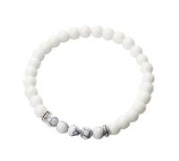 Braccialetti Di Perline Di Cristallo Bianche E Nere Da 6 Mm, Coppia, Perline Di Pietra Naturale, Bracciale Elastico Da Uomo E Da Donna, Gioielli in Filo, Set Regalo Da Uomo in Porcellana Bianca, BRAC