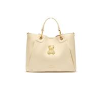 Braccialini Amy Bijoux Sac à main garndi taille avec double poignée, cache entre les coutures transversales des panneaux qui permettent d'élargir. Le sac est en simili cuir de couleur beige, oui