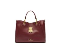 Braccialini Amy Bijoux Sac à main garndi taille avec double poignée, cache entre les coutures transversales des panneaux qui permettent d'élargir. Le sac est en simili cuir de couleur bordeaux,