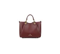 Braccialini Amy Sac à main de taille moyenne avec double poignée, se cache entre les coutures transversales des panneaux qui permettent d'élargir. Le sac est en similicuir de couleur bordeaux, oui