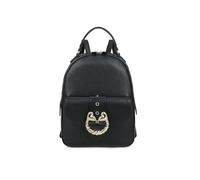 Braccialini Baroque Sac à dos en cuir imprimé léopard au design semi-structuré et féminin. L'accessoire bijou doré en forme de torchon avec cœurs est le protagoniste absolu, donnant une touche, Noir