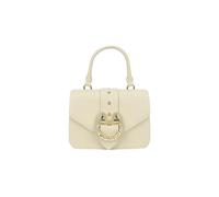 Braccialini Baroque Sac à main moyen en cuir imprimé léopard, silhouette compacte et soignée, orné d'une élégante fermeture bijou : un torchon doré avec cristaux et doubles cœurs, beige, Taglia unica