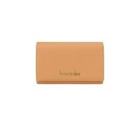 Braccialini Basic Portefeuille modèle continental moyen, en cuir de couleur or avec logo en relief doré.